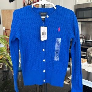 NWT Polo Ralph Lauren Blue Cardigan Sweater